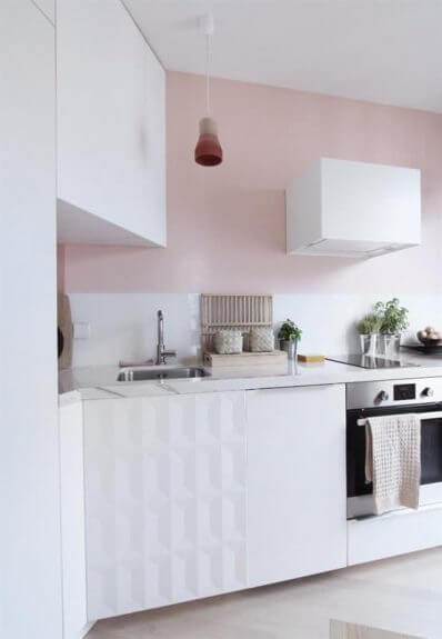 Decorative ideas for a white kitchen with color on the walls (1)