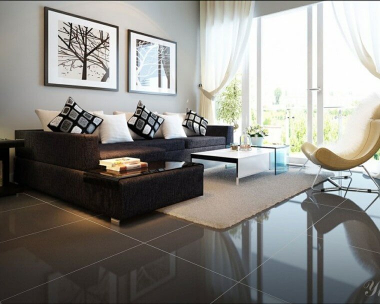 Living room decoration idea in black and white (1)