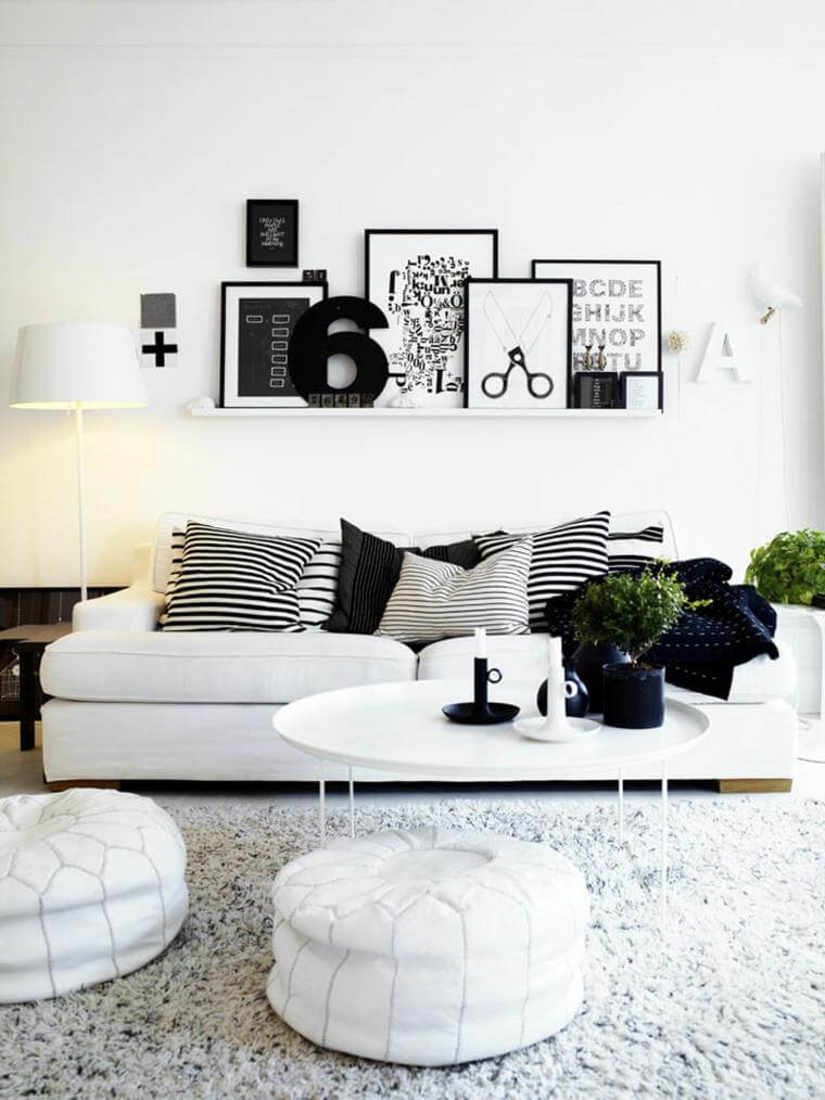 Modern design living room in black and white (1)