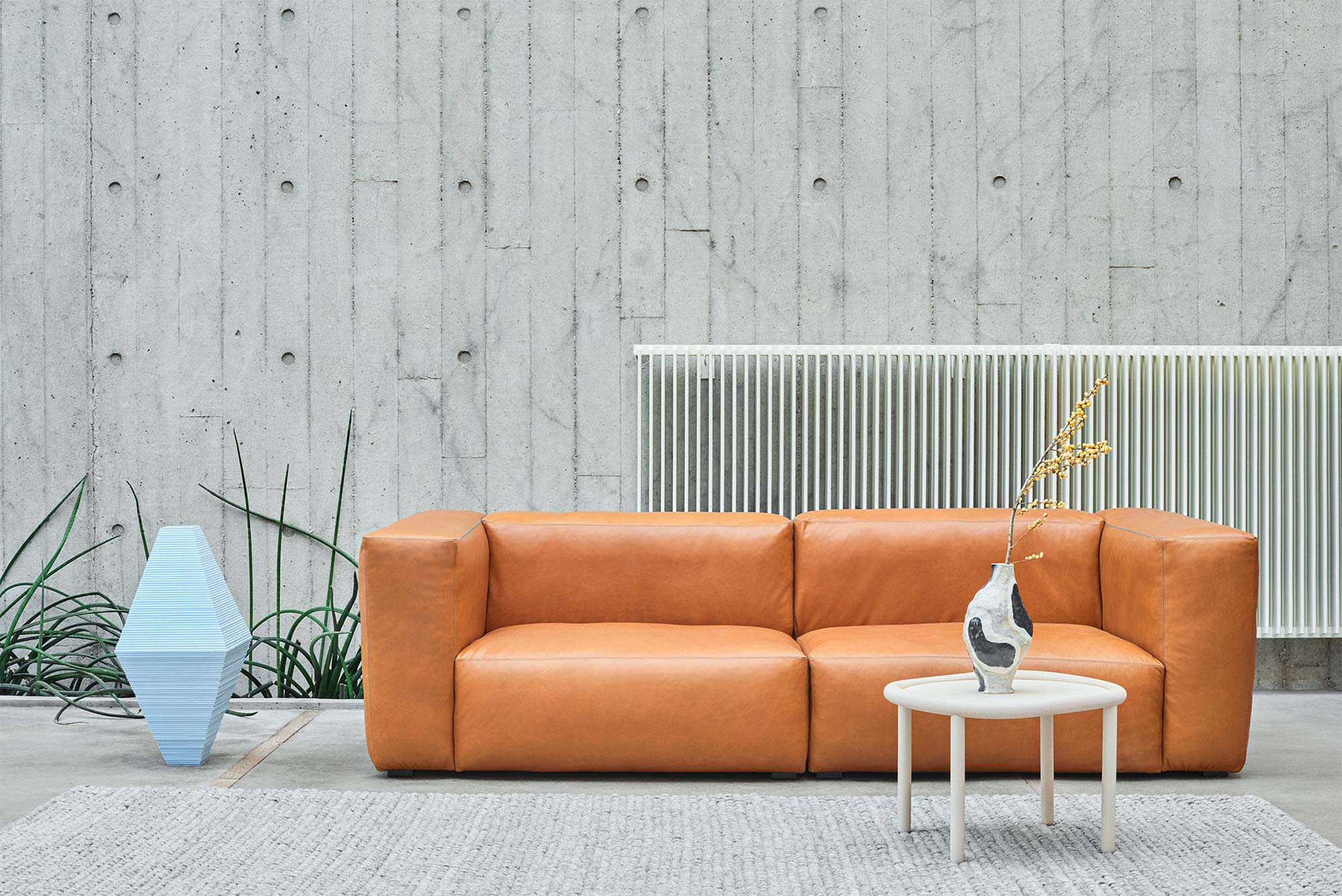 Modular sofa in brown leather (1)