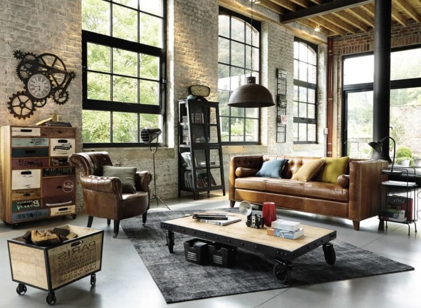 The materials and colors of the industrial style (1)
