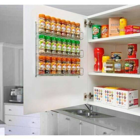 Use inside cupboard doors to store spices (1)