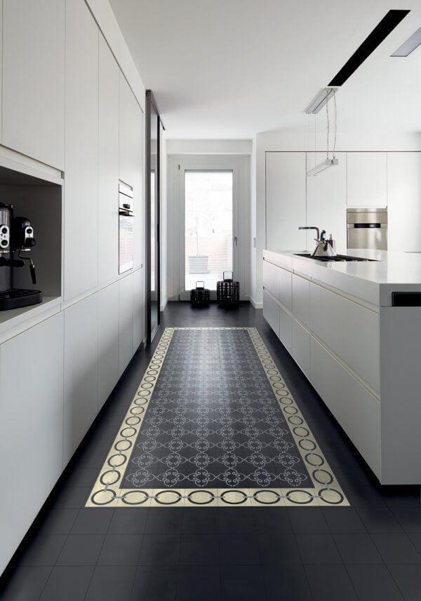 White kitchen and carpet cement tiles (1)