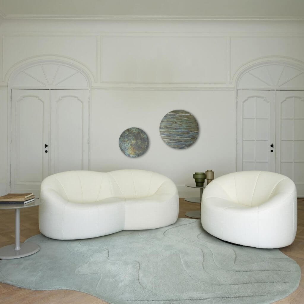 A designer cocooning sofa