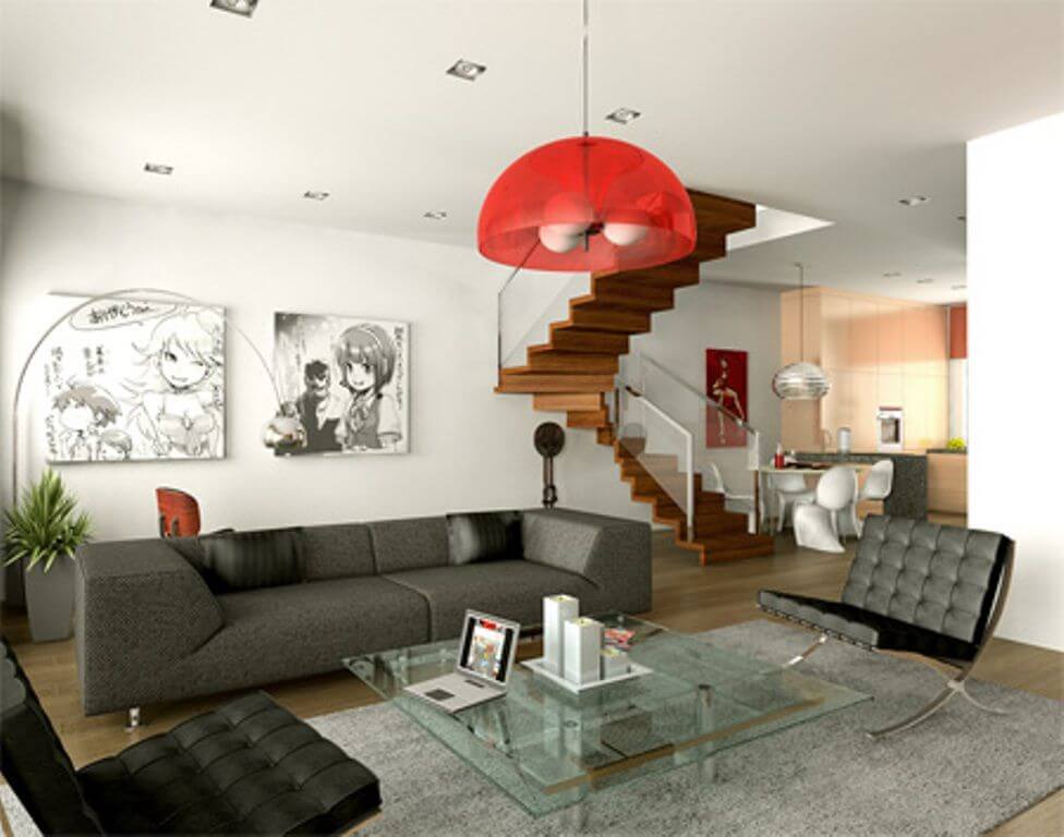 A light fixture is an easy way to add the color red to your decor (1)