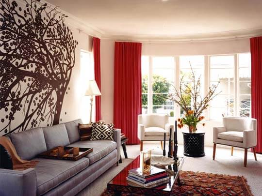 A red carpet and curtains as the focal point of the room is absolutely stunning (1)