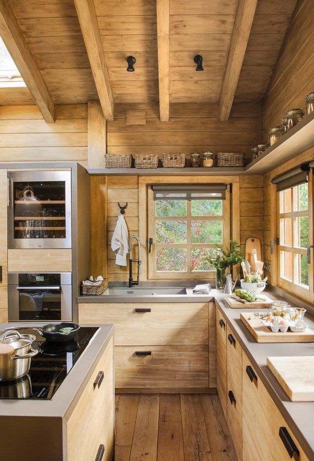 A wooden kitchen, like in the mountains