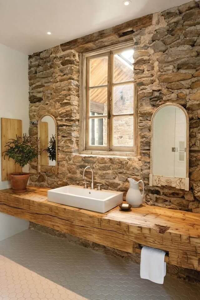 A wooden washbasin over the entire width (1)