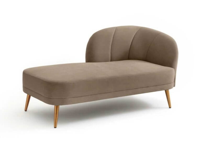 Art Deco style daybed in taupe velvet (1)
