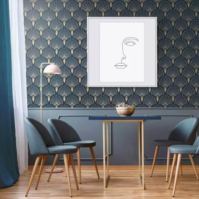 Art Deco wallpaper to furnish a chic dining area (1)