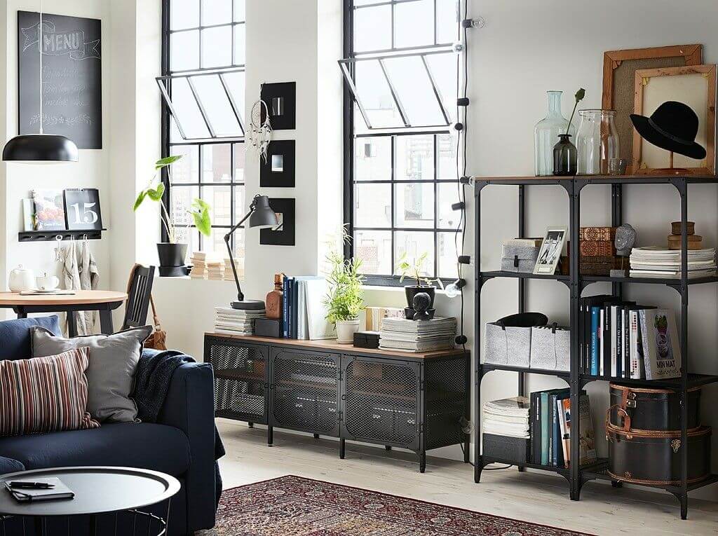 Black living room with factory spirit (1)