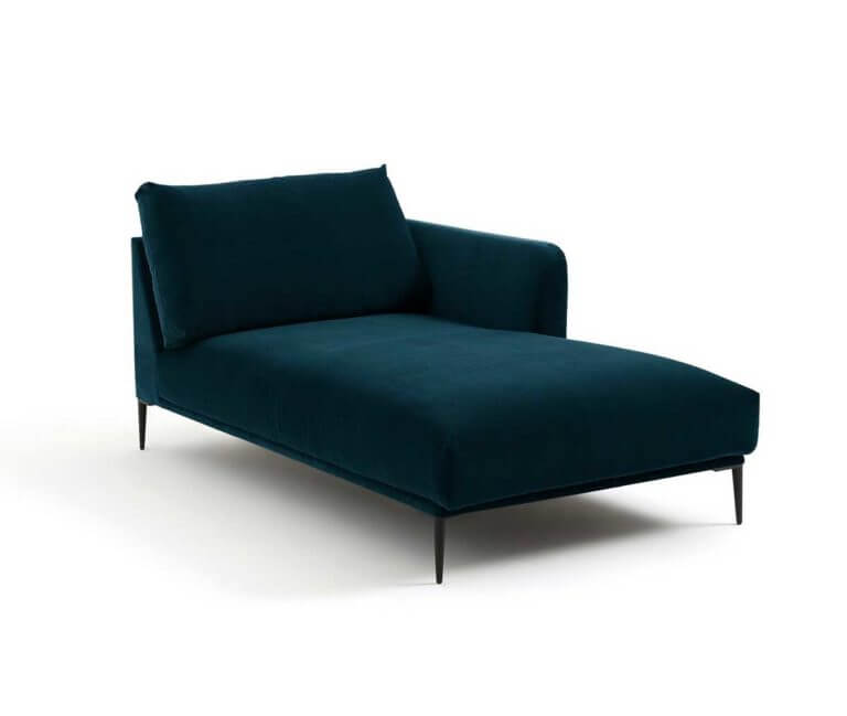 Contemporary style day bed in blue velvet (1)