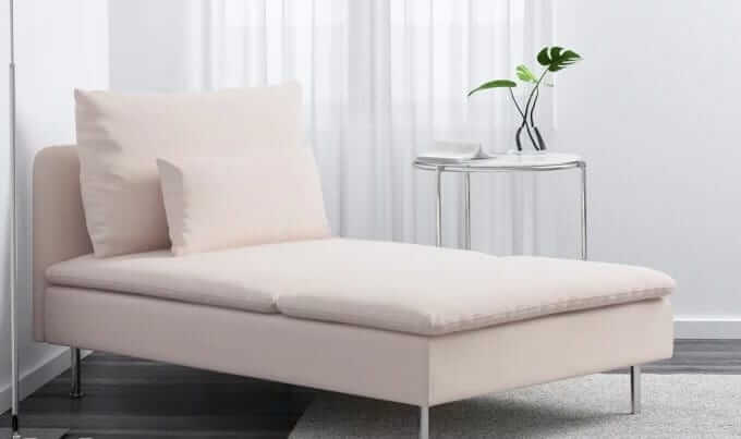 Day bed in pastel color