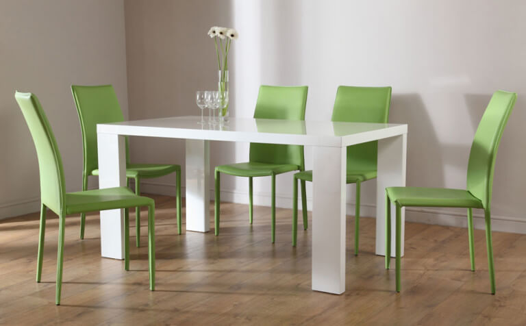 Green chairs with white table (1)