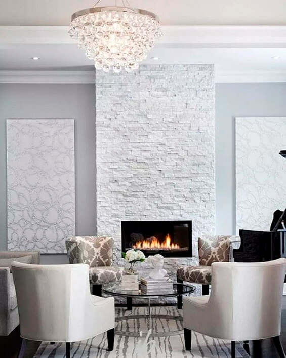 Unite Stone Wall and Classic Living Room (1)