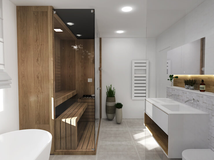 A bathroom in white and wood (1)