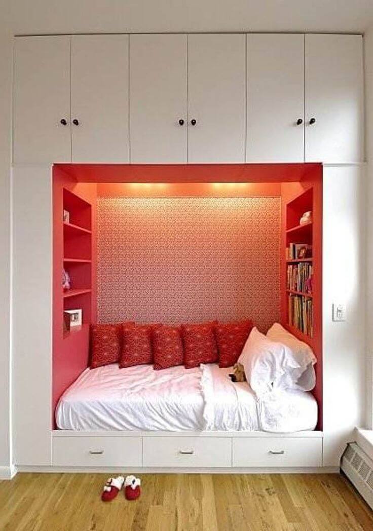 A bed surrounded by storage (1)
