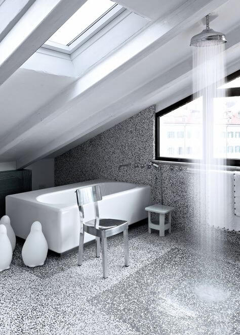 A black and white bathroom with a total mosaic look (1)