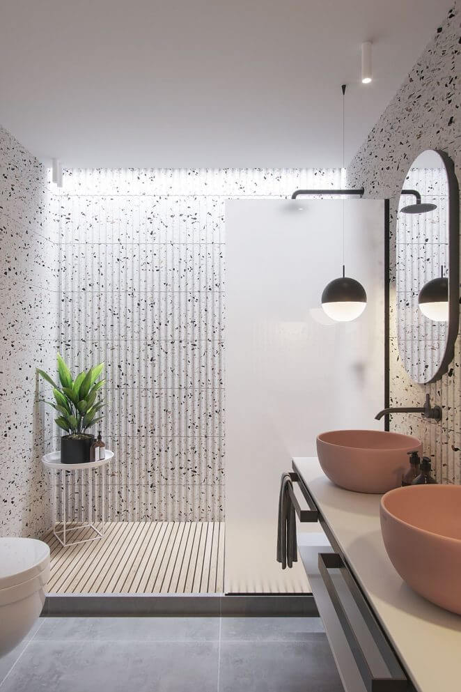 A chic and graphic bathroom (1)