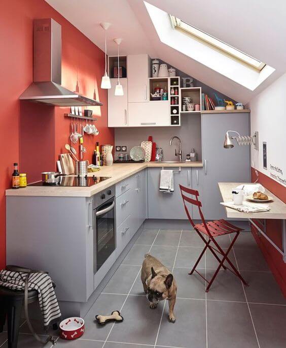 A kitchen with a skylight (1)