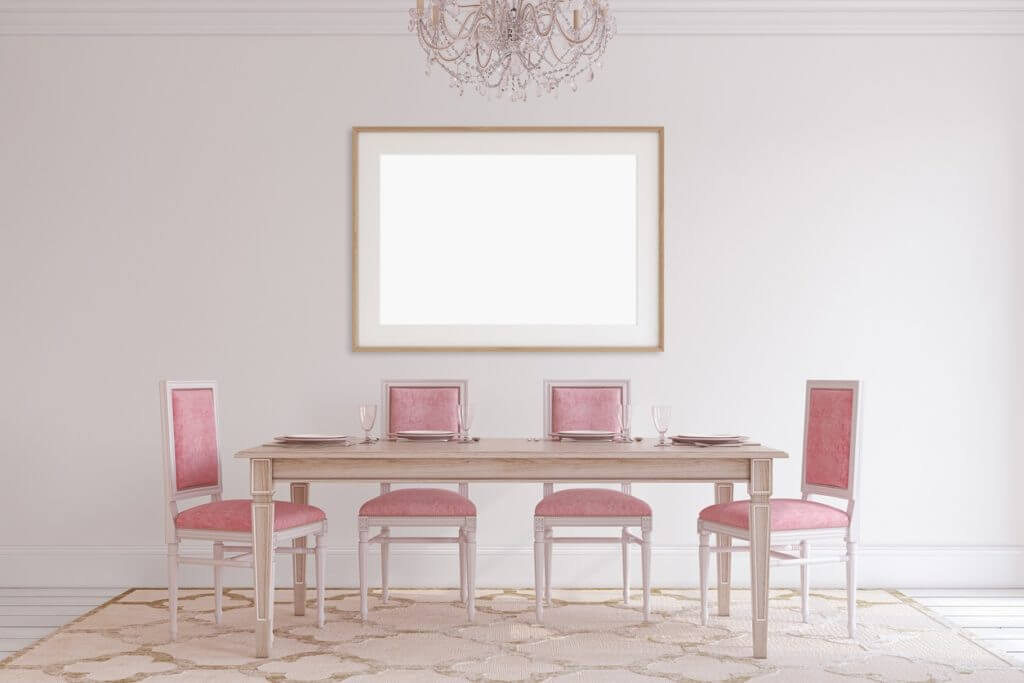 A powder pink dining room (1)