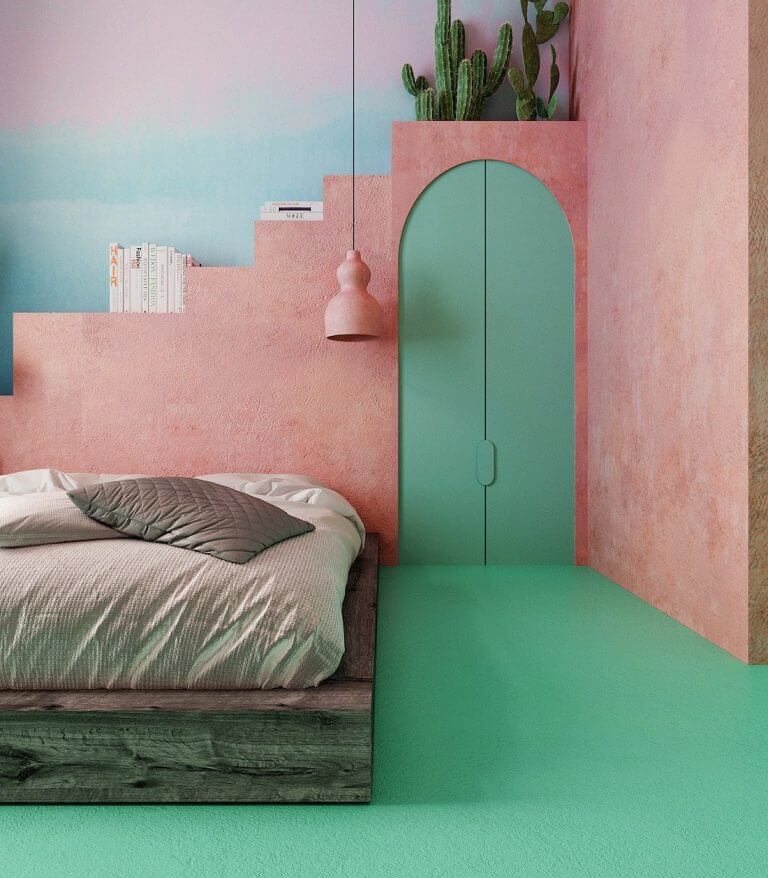 Betting on pastel colors for a tangy pink and green bedroom (1)