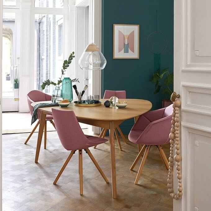 Powder pink chairs for dining room (1)