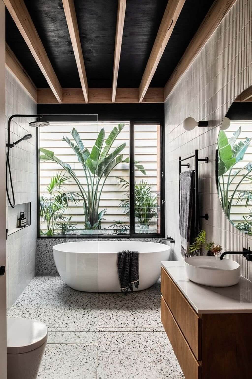 The wood and white decor is also invited in your bathroom (1)