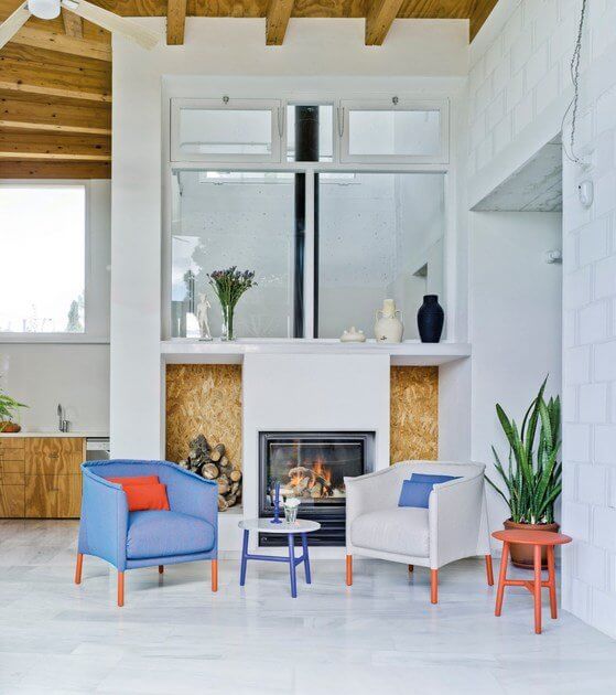 White living room awakened by a colorful armchair (1)