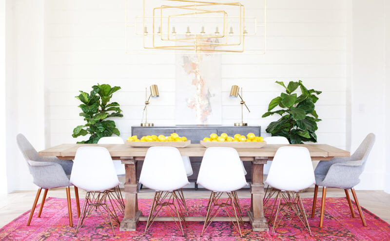 Dining area with gold accents (1)