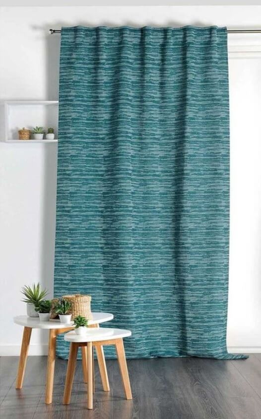 Duck blue curtains with patterns (1)