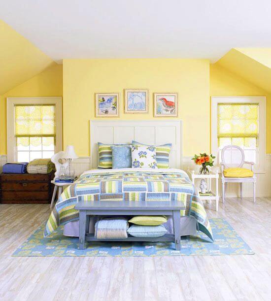 20 Ways to Decorate the Bedroom in Yellow (1)