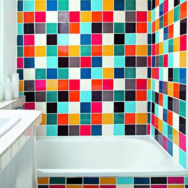 A multi-colored bathroom wall (1)