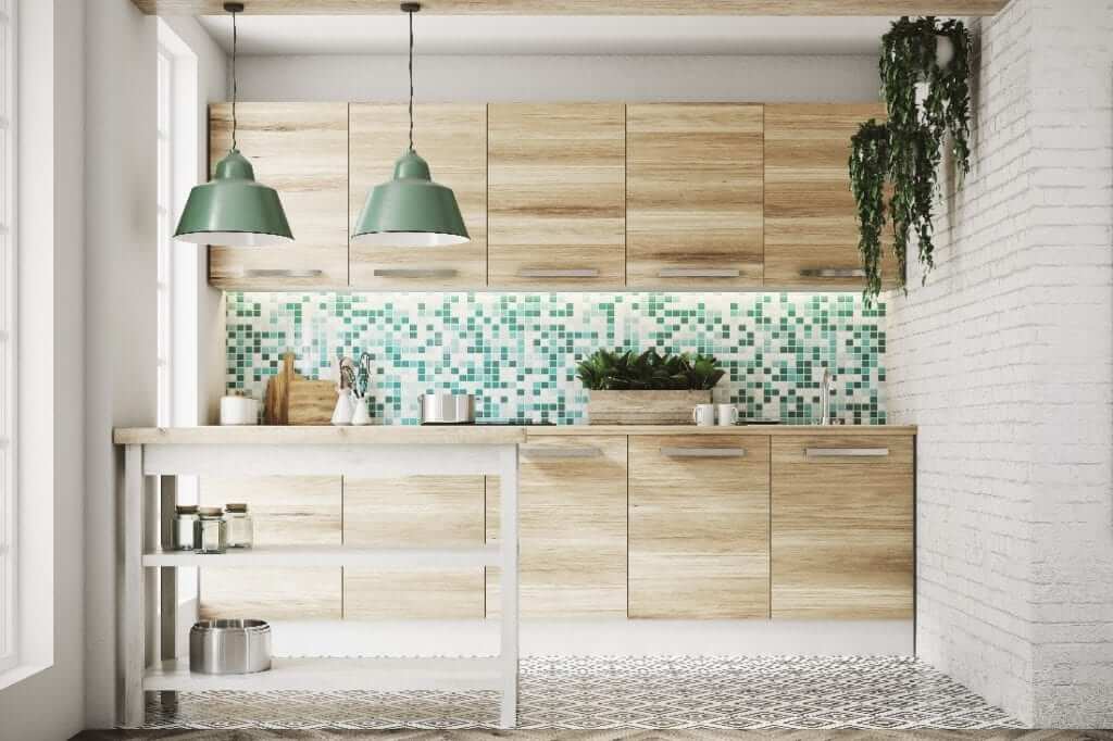 A natural-style kitchen with mosaic splashback (1)