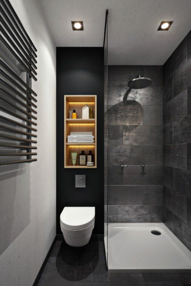 A small bathroom with a walk-in shower (1)