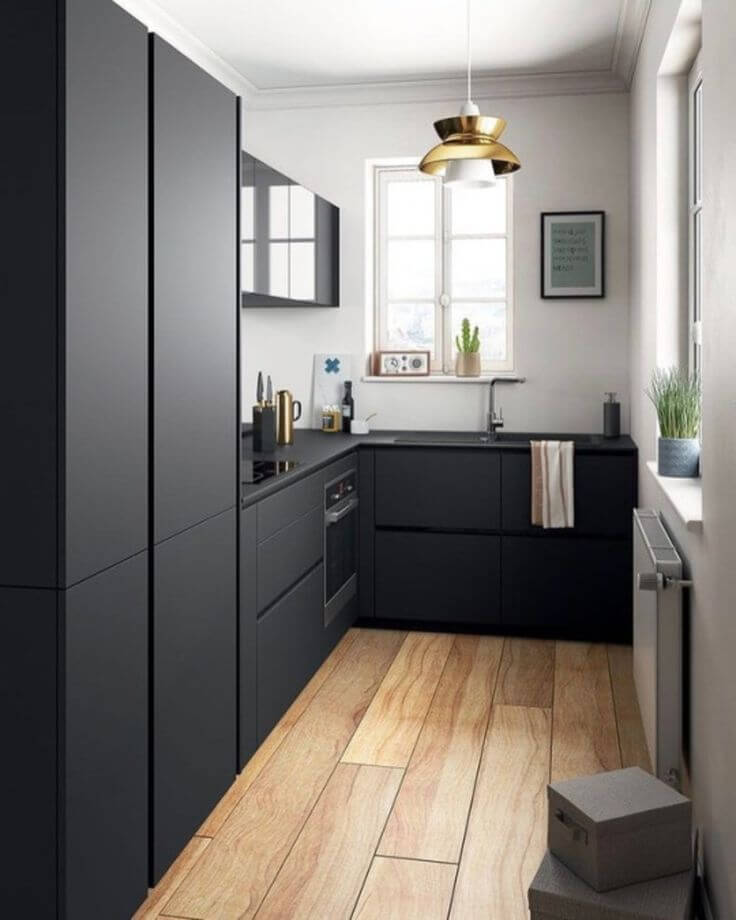 Black kitchen with matte black cabinets (1)