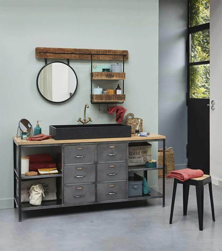 Metal bathroom cabinet with drawers (1)