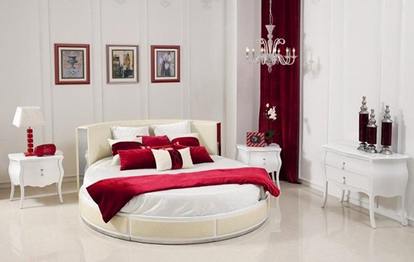 Modern round leather bed (1)