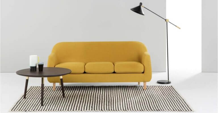 Mustard yellow sofa with a toad armchair design (1)