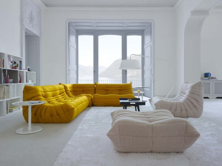 Yellow Togo sofa (1)