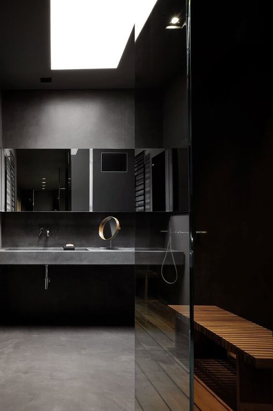 contemporary black bathroom (1)