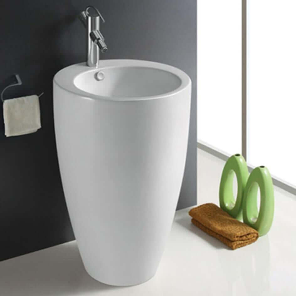 pedestal washbasin with a narrow and round base (1)