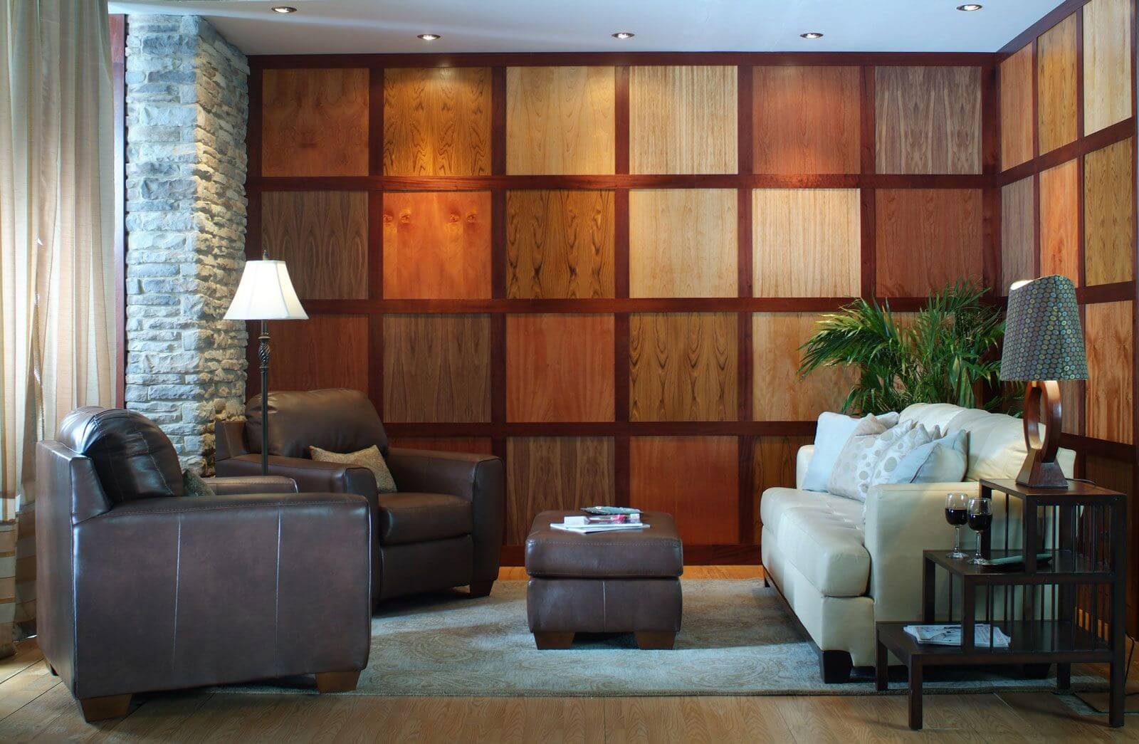 20 Ideas of Charming Living Rooms With Wooden Wall Panels1 (1)