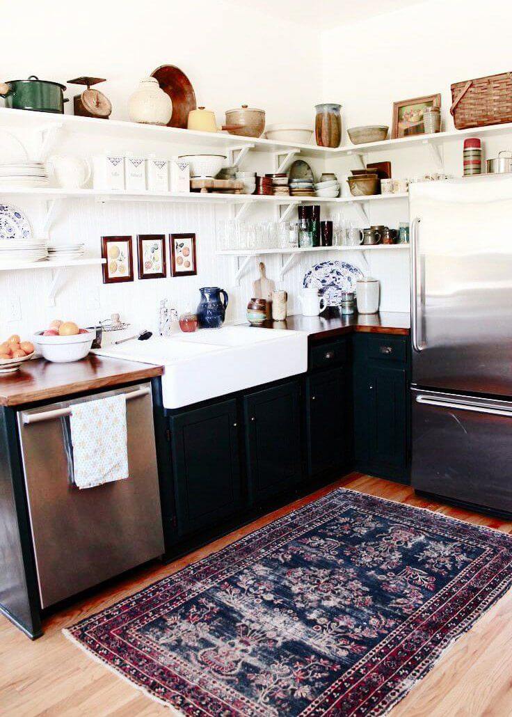 A-bohemian-style-kitchen-rug-for-a-boho-chic-look