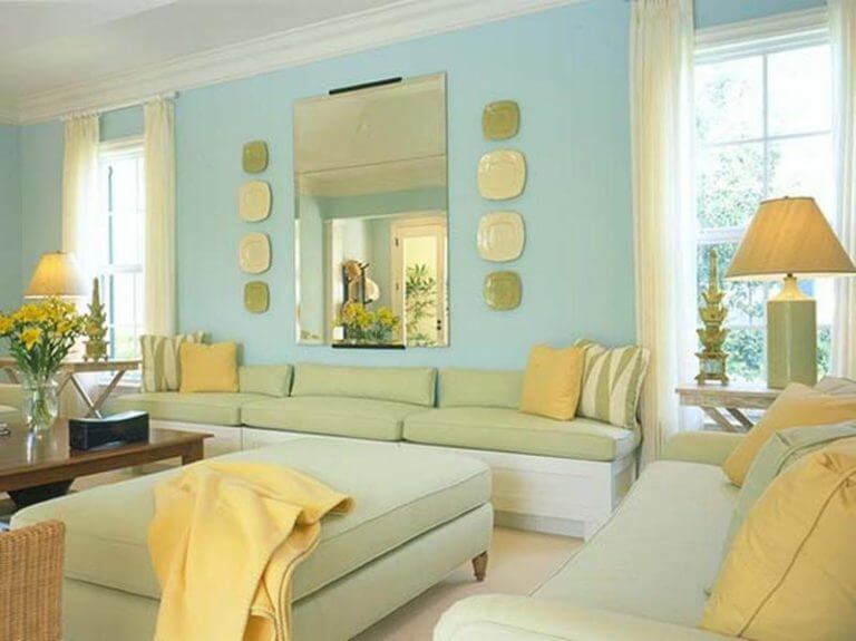 A soft combination of pastel yellow and pale turquoise (1)