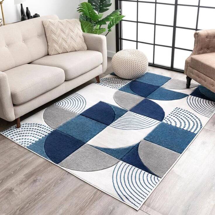 Best Living Room Ideas With a Geometric Patterned Carpet (1)