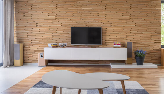 Decorate your TV wall with wood wall panel (1)