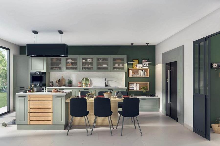 Green and wood kitchen (1)