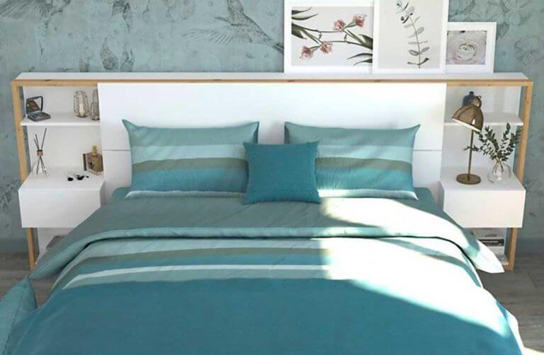 Headboard with built-in bedside tables (1)