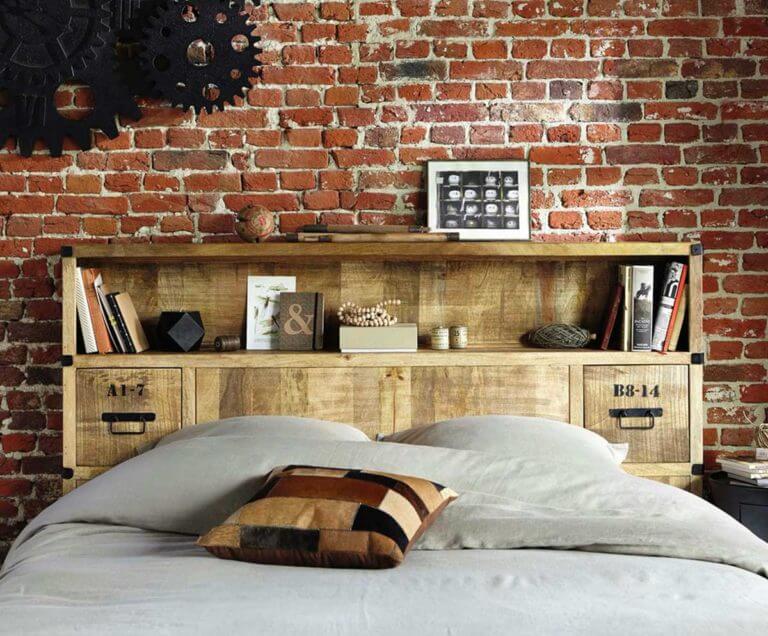 Headboard with industrial style storage (1)